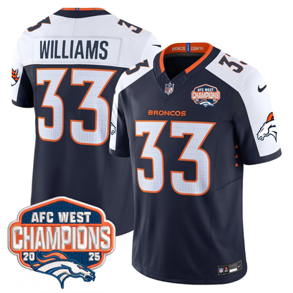 DEN AFC West Champions Patch Vapor Limited Jersey V2 - All Stitched