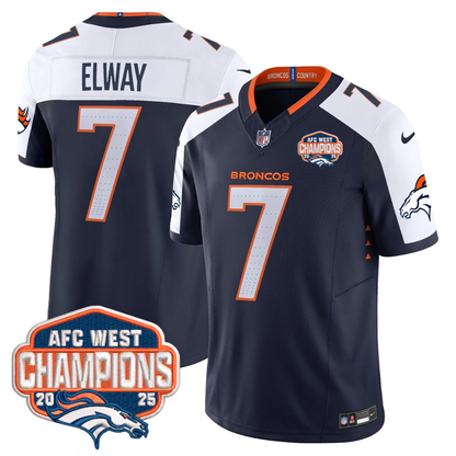 DEN AFC West Champions Patch Vapor Limited Jersey V2 - All Stitched