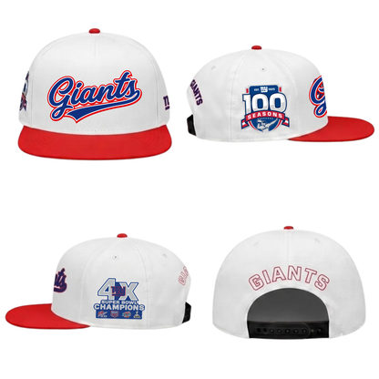 New York Giants 4X Champs & 100 Anniversary Snapback Cap - Printed