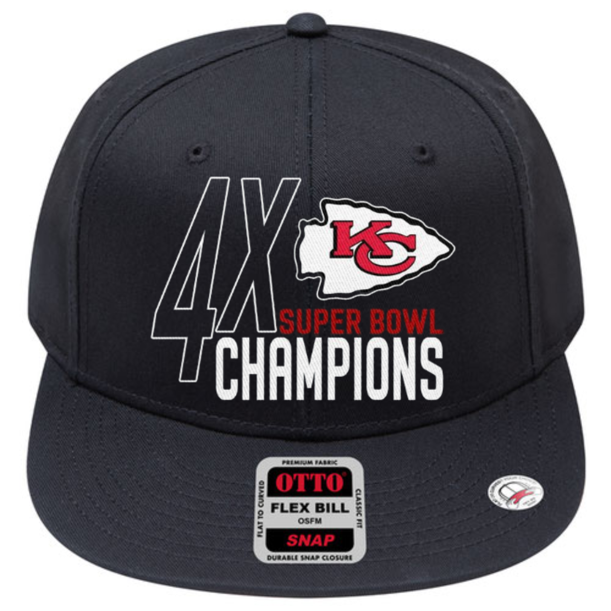 KC 4x Super Bowl Champions Snapback Cap - Printed V2