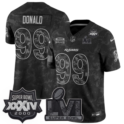 LAR 2026 Salute To Service 2S.Bowl Champs Patch Vapor Jersey - Stitched