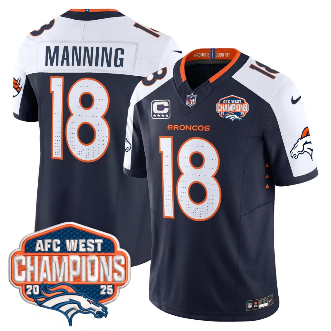 DEN AFC West Champions Patch Vapor Limited Jersey V2 - All Stitched