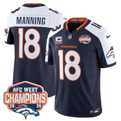 DEN AFC West Champions Patch Vapor Limited Jersey V2 - All Stitched