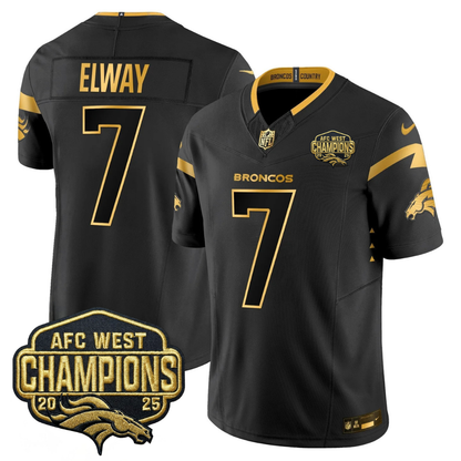 DEN AFC West Champions Patch Gold Vapor Limited Jersey - All Stitched