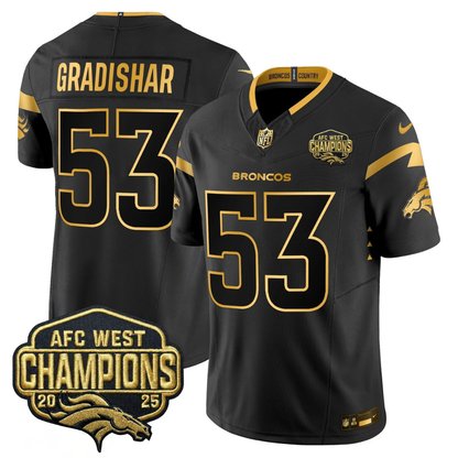 DEN AFC West Champions Patch Gold Vapor Limited Jersey - All Stitched