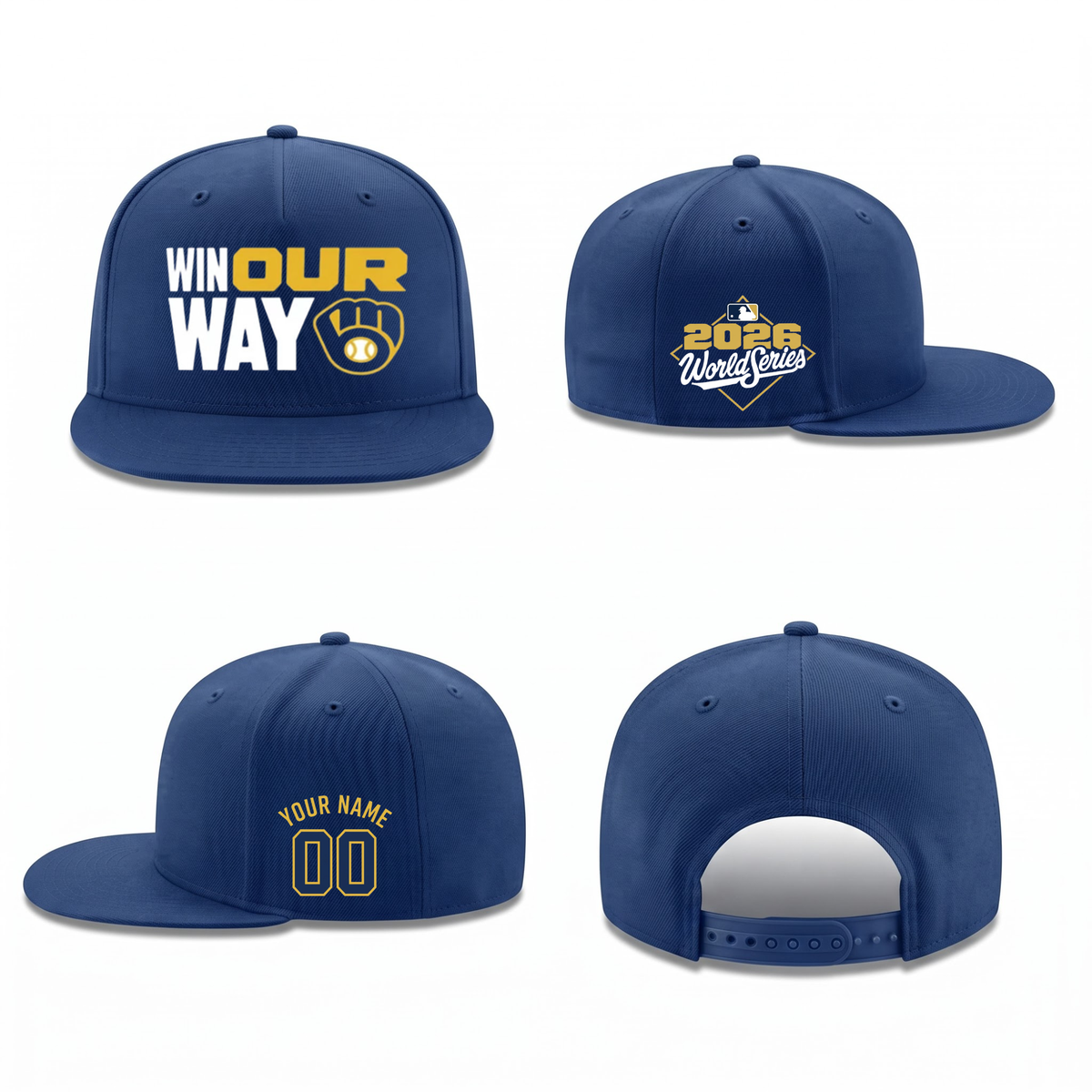 MIL Win Our Way Personalized Snapback Cap - Printed