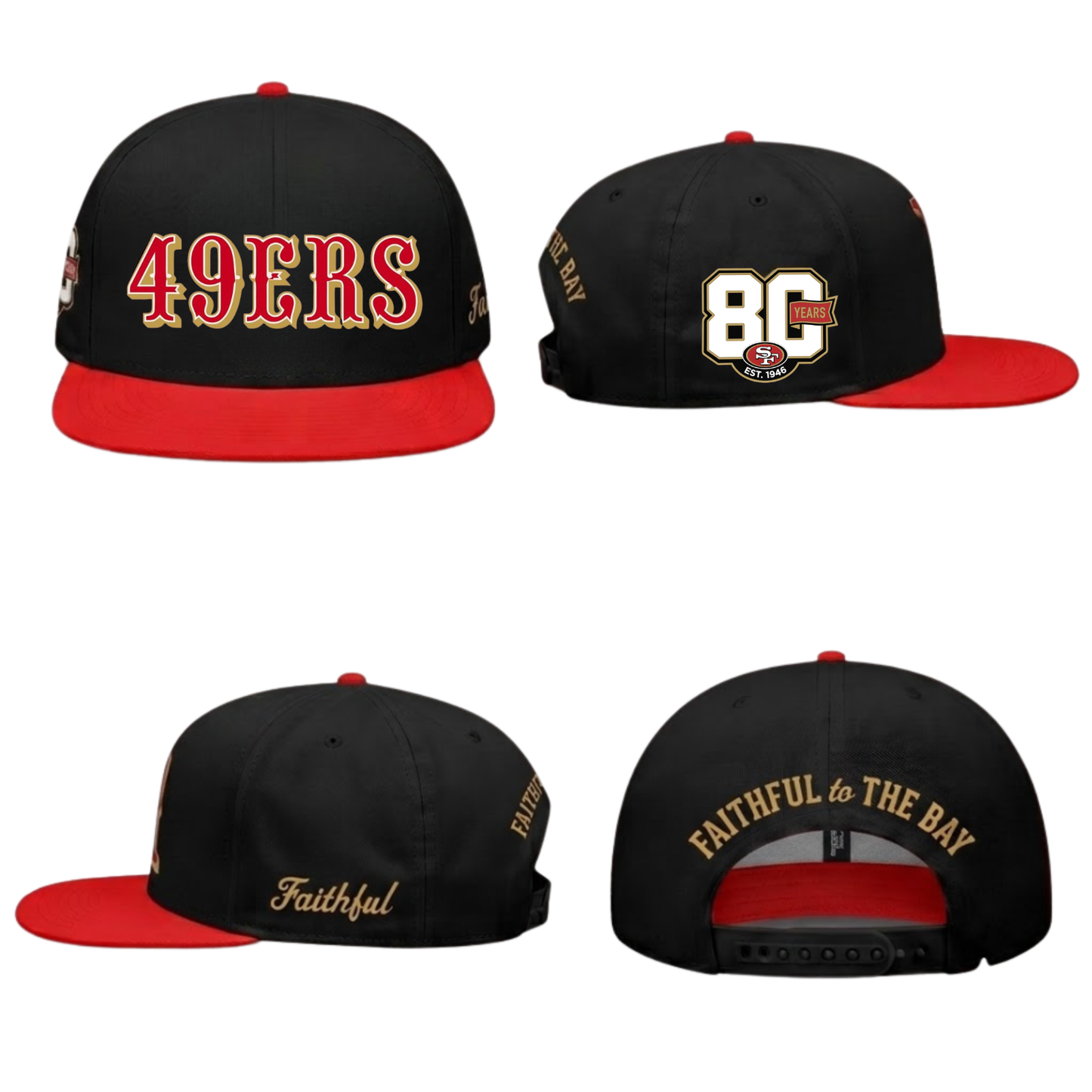 San Francisco 49ers 80th Anniversary Edition Snapback Cap - Printed