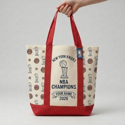 NYK 2026 Basketball Champions Custom Printed Canvas Tote Bag V2