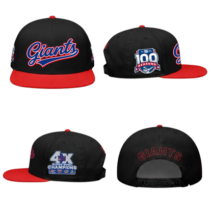 New York Giants 4X Champs & 100 Anniversary Snapback Cap - Printed