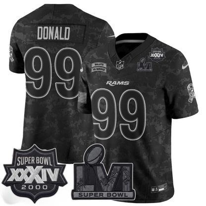 LAR 2026 Salute To Service 2S.Bowl Champs Patch Vapor Jersey - Stitched