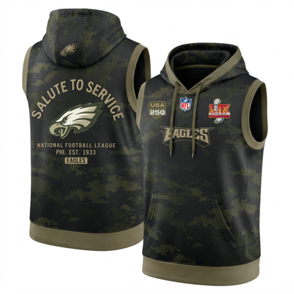 PHI Salute to Service  Sleeveless Hoodie Tank Top - Printed