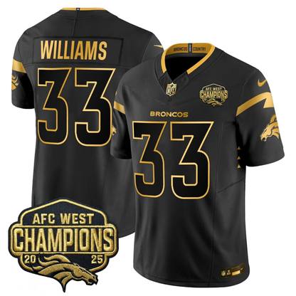 DEN AFC West Champions Patch Gold Vapor Limited Jersey - All Stitched