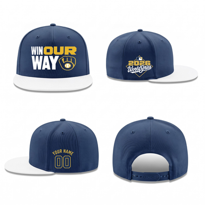 MIL Win Our Way Personalized Snapback Cap - Printed