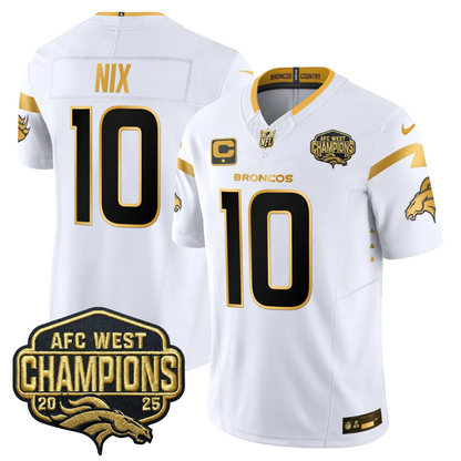 DEN AFC West Champions Patch Gold Vapor Limited Jersey - All Stitched