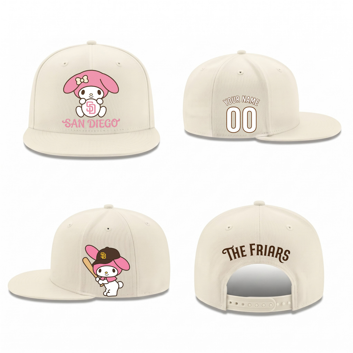 SD x Pink Sanrio Friends Personalized Snapback Cap - Printed