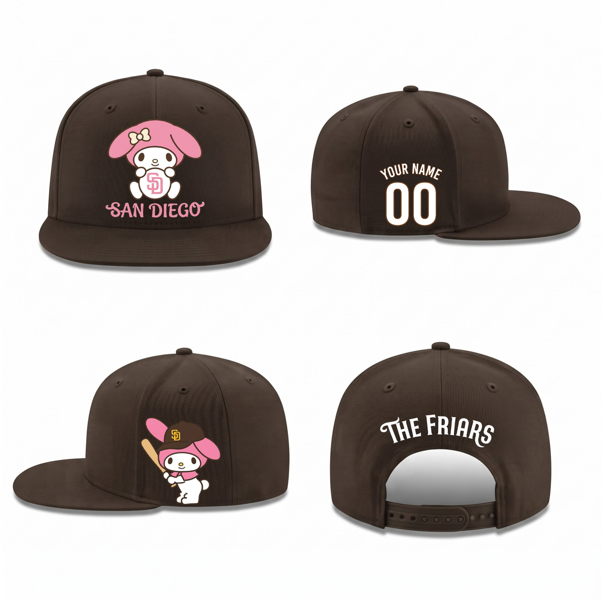 SD x Pink Sanrio Friends Personalized Snapback Cap - Printed