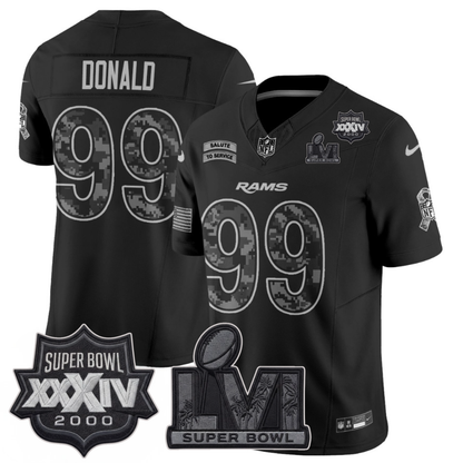 LAR 2026 Salute To Service 2S.Bowl Champs Patch Vapor Jersey - Stitched