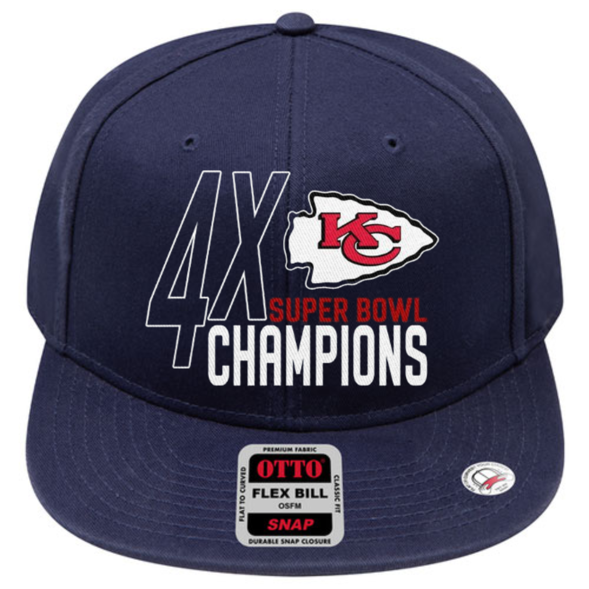 KC 4x Super Bowl Champions Snapback Cap - Printed V2