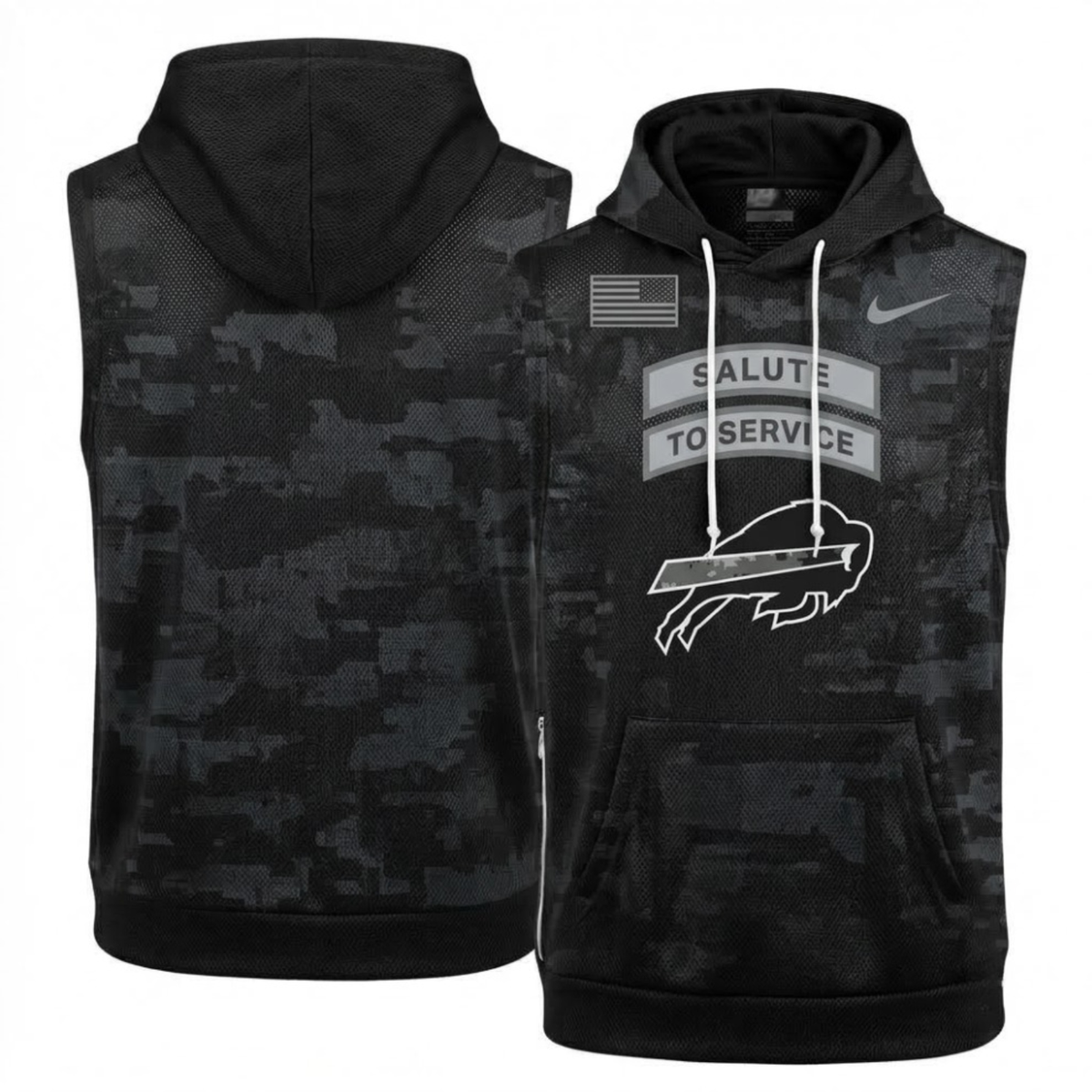 BUF Salute to Service Sleeveless Hoodie Tank Top - Printed