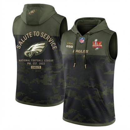 PHI Salute to Service  Sleeveless Hoodie Tank Top - Printed