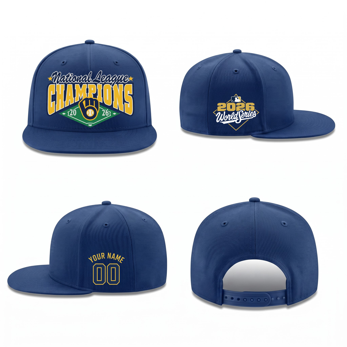 MIL National League Champions Personalized Snapback Cap - Printed
