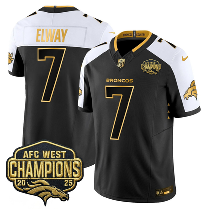 DEN AFC West Champions Patch Gold Vapor Limited Jersey - All Stitched