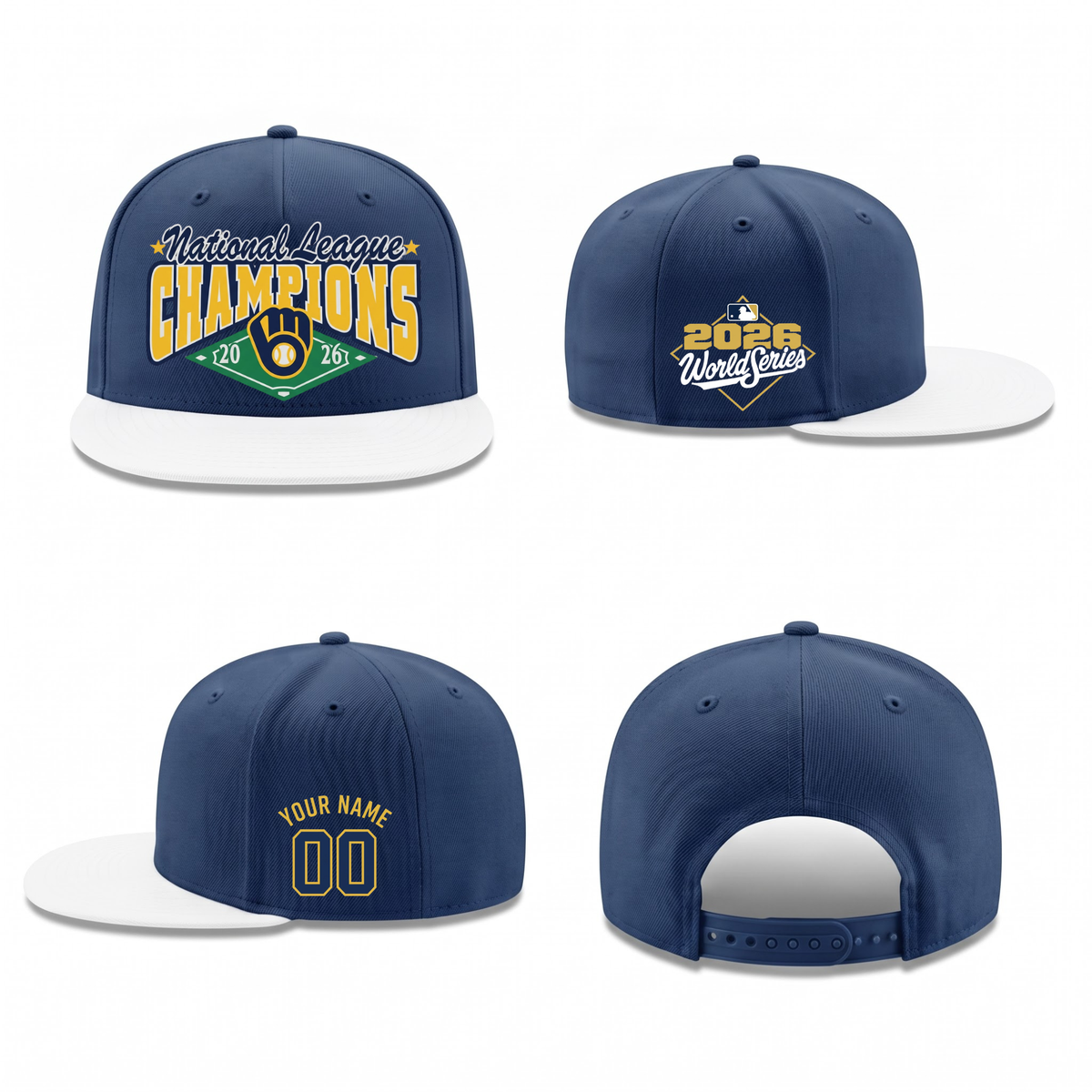 MIL National League Champions Personalized Snapback Cap - Printed