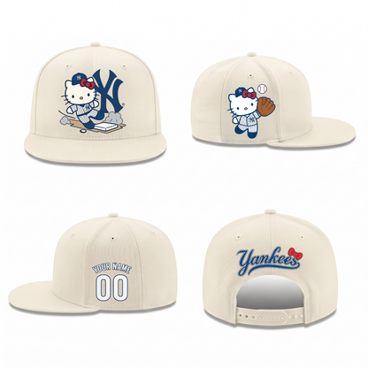 NYY x Meow KT Personalized Snapback Cap - Printed
