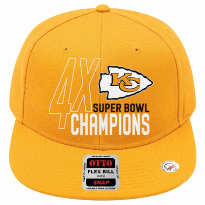 KC 4x Super Bowl Champions Snapback Cap - Printed V2