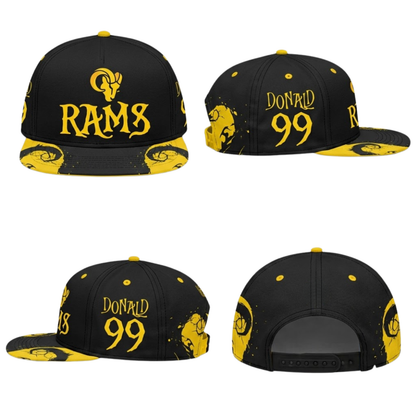 Los Angeles Rams x Nightmare Edition Custom Snapback Cap - Printed