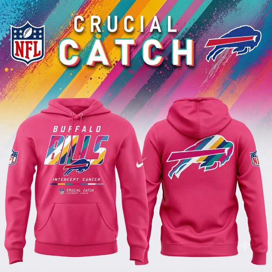 BUF 2026 Crucial Catch Intercept Cancer Graphic Pullover Hoodie - Printed