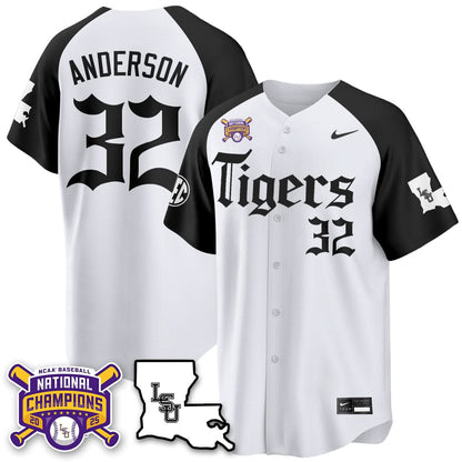 LSU Tigers 2025 World Series Champions 'Gothic Geaux Edition' Jersey - All Stitched
