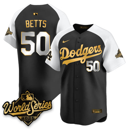 LAD 2025 World Series Gold Jersey - All Stitched
