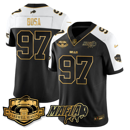 BUF 2025 Bills Mafia Patch Gold Vapor Limited Jersey - All Stitched