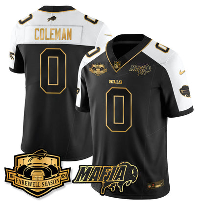 BUF 2025 Bills Mafia Patch Gold Vapor Limited Jersey - All Stitched