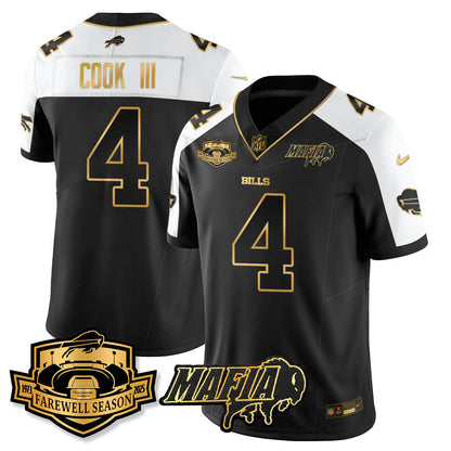 BUF 2025 Bills Mafia Patch Gold Vapor Limited Jersey - All Stitched