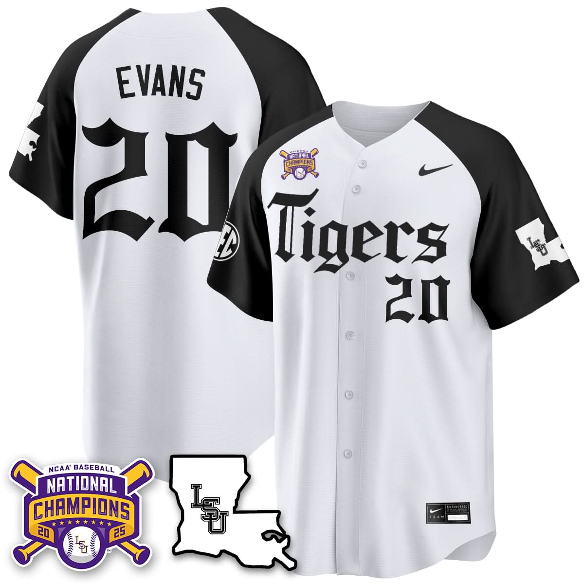 LSU Tigers 2025 World Series Champions 'Gothic Geaux Edition' Jersey - All Stitched