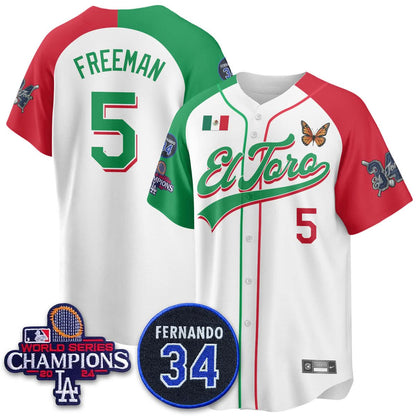 Los Angeles Dodgers Mexican "El Toro" Jersey - All Stitched
