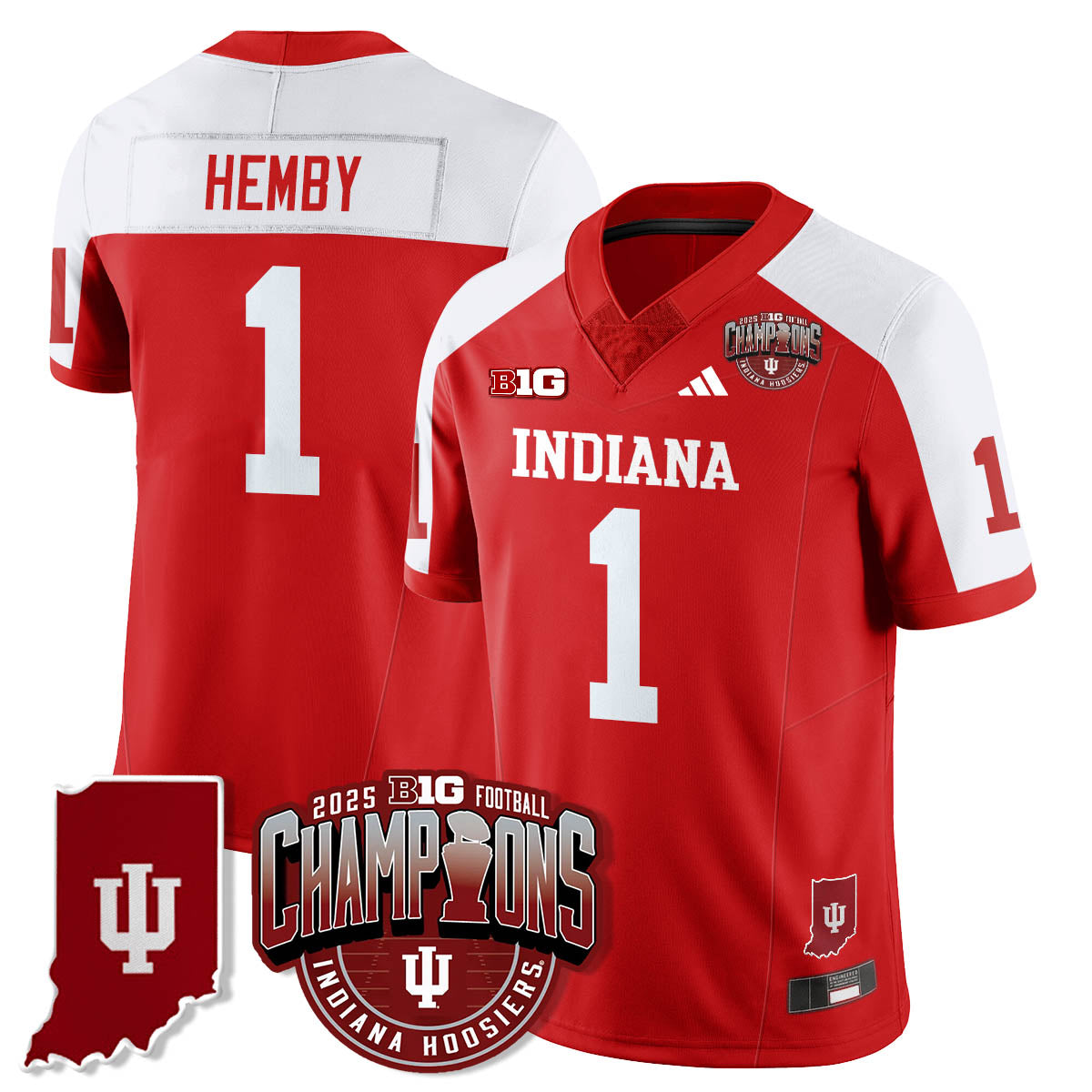 Indiana Hoosiers Vapor Limited Football Jersey - Big 10 Champions - All Stitched