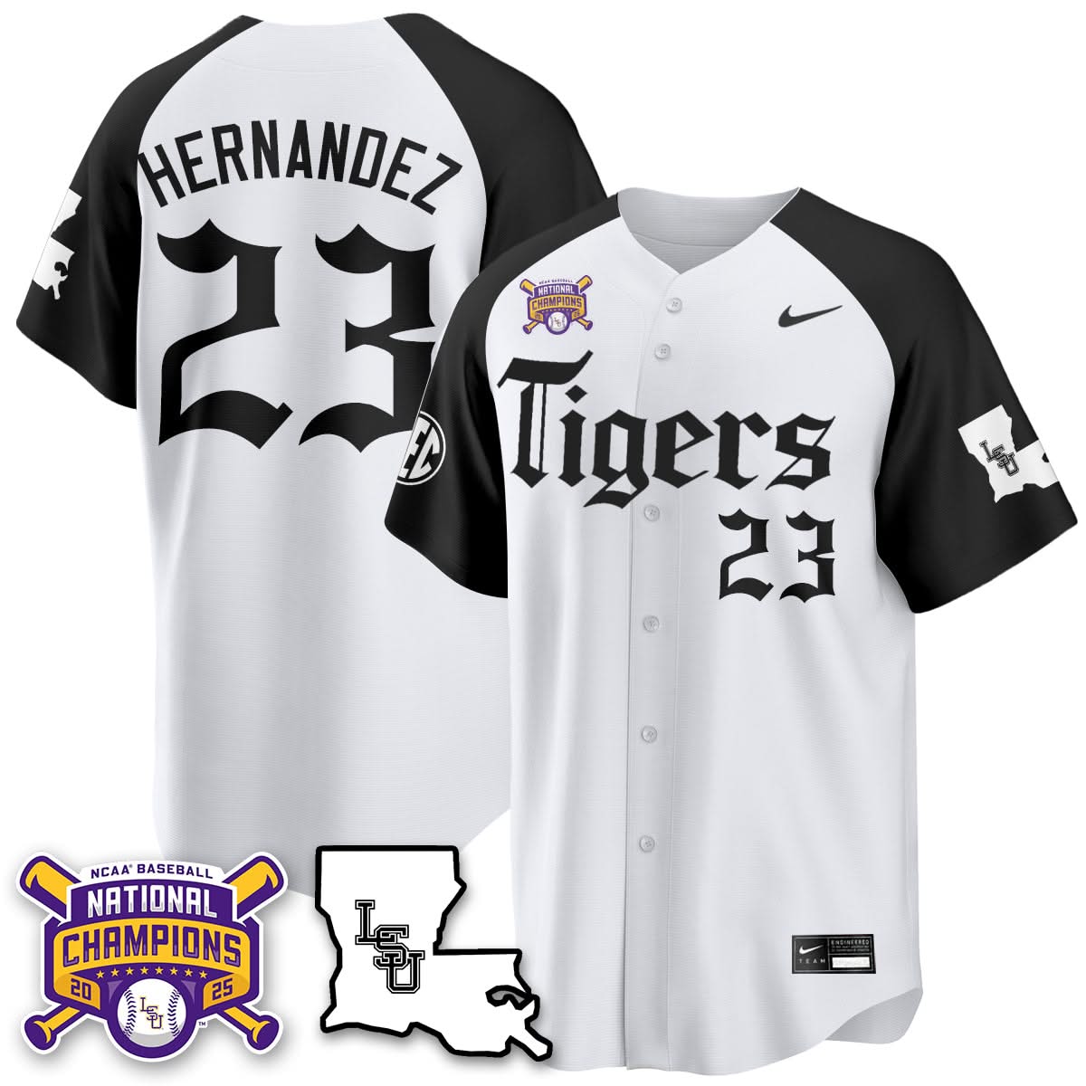 LSU Tigers 2025 World Series Champions 'Gothic Geaux Edition' Jersey - All Stitched