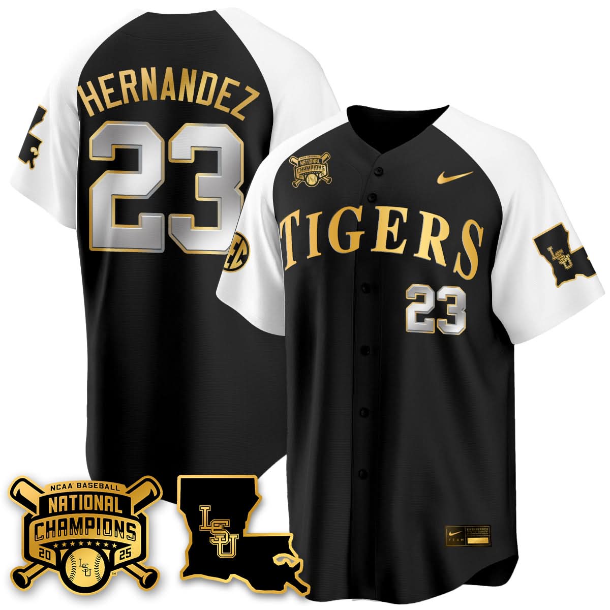LSU Tigers 2025 College World Series Champions Limited Jersey - All Stitched