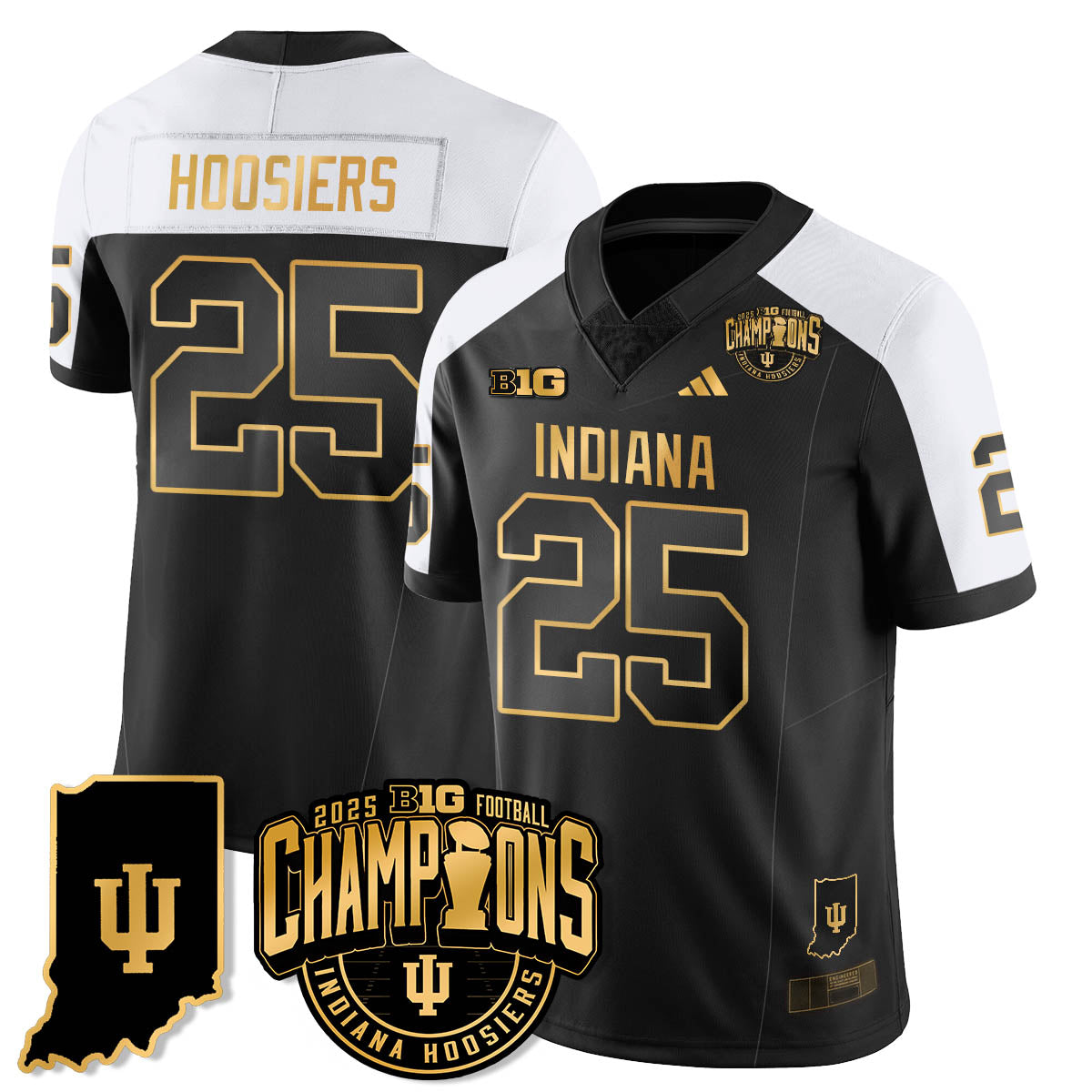 IND Vapor Limited Football Gold Jersey - Big 10 Champions - All Stitched