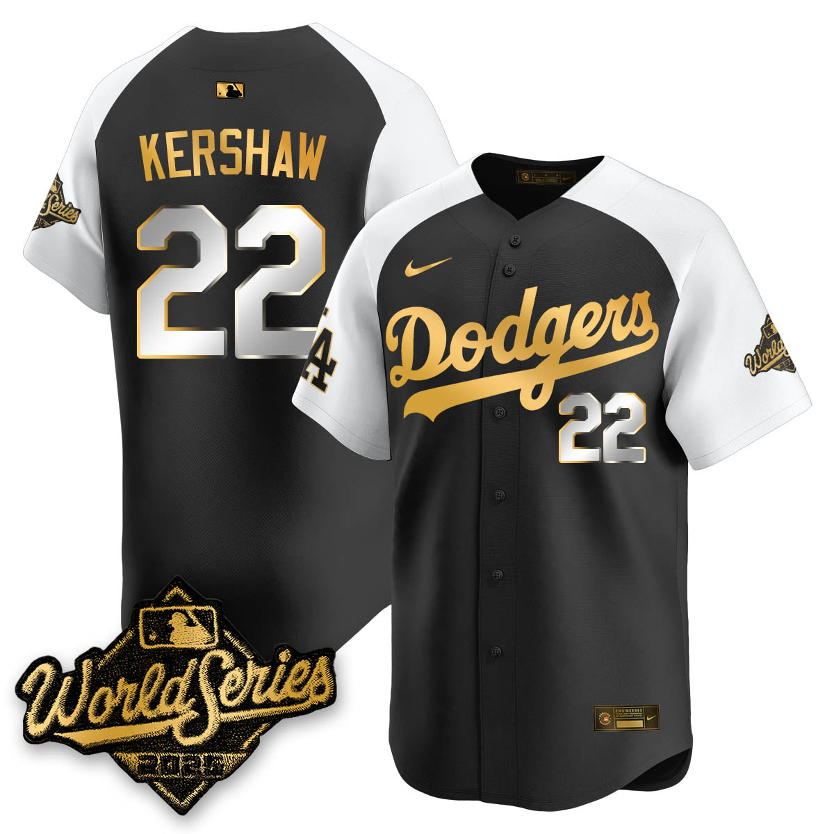 LAD 2025 World Series Gold Jersey - All Stitched