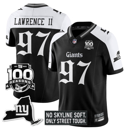 NYG 100th Seasons 'Gothic Gotham Edition' Vapor Limited Jersey - All Stitched