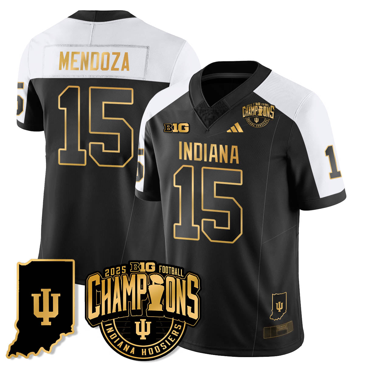 IND Vapor Limited Football Gold Jersey - Big 10 Champions - All Stitched