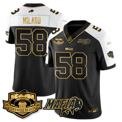 BUF 2025 Bills Mafia Patch Gold Vapor Limited Jersey - All Stitched