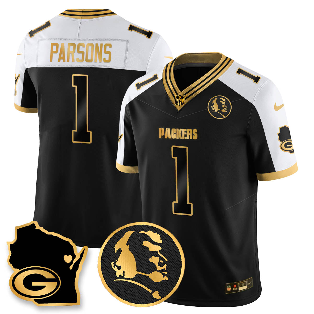 GB 4-Time Champions Vapor Limited Jersey - John Madden Patch - All Stitched