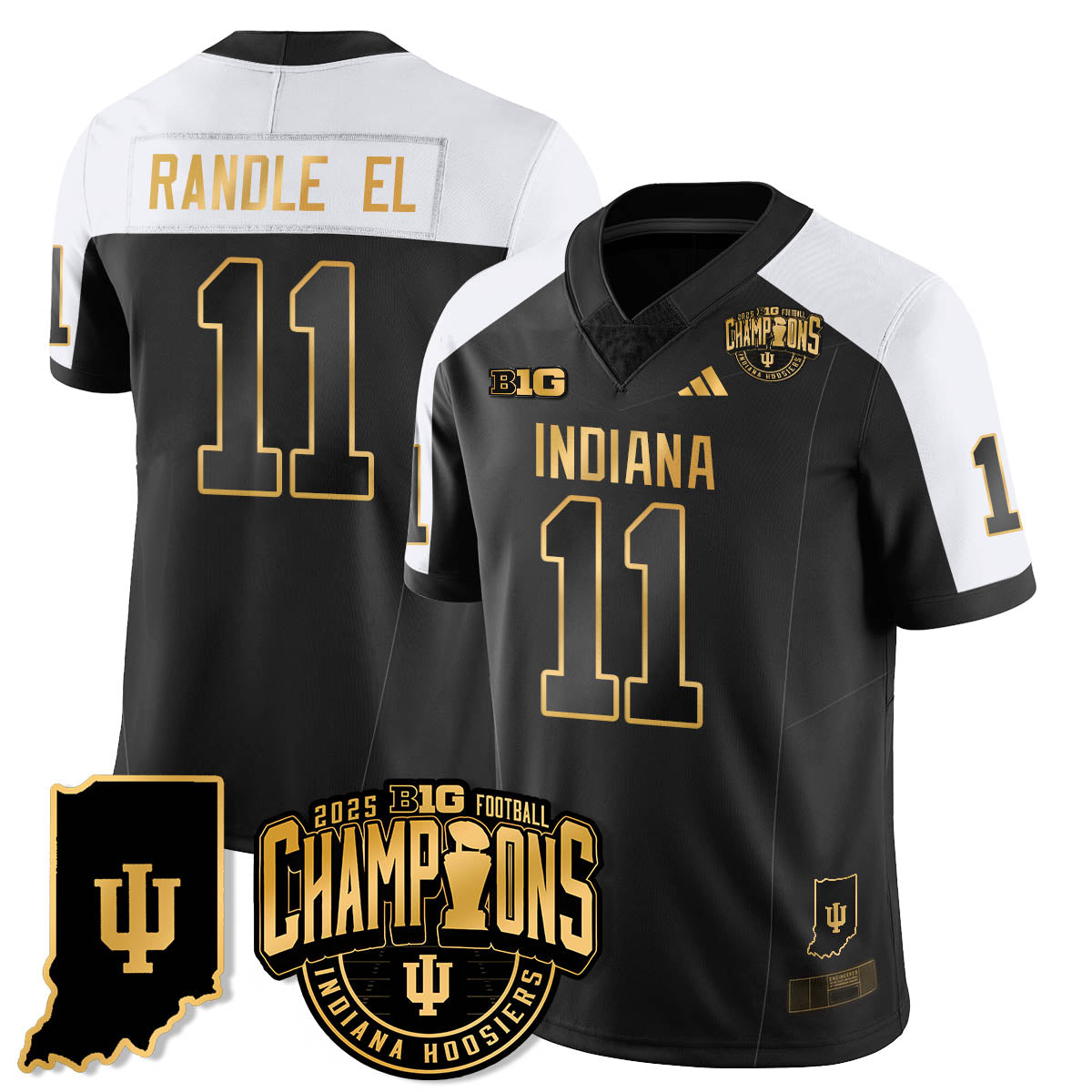 IND Vapor Limited Football Gold Jersey - Big 10 Champions - All Stitched