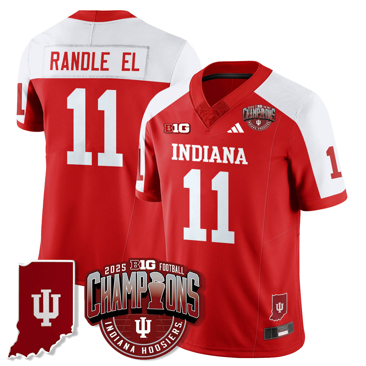 Indiana Hoosiers Vapor Limited Football Jersey - Big 10 Champions - All Stitched
