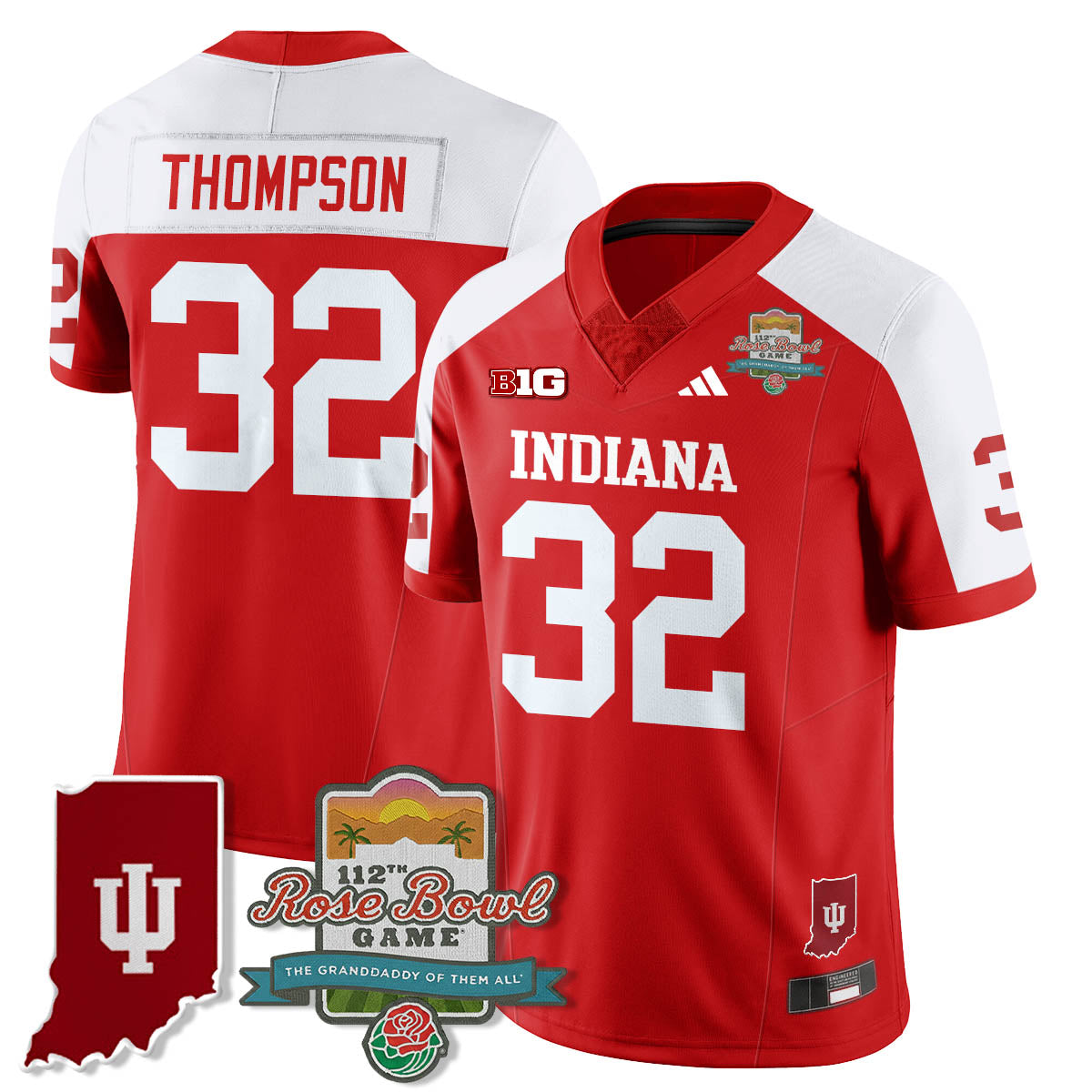 Indiana Hoosiers Vapor Limited Football Jersey - Rose Bowl 112th - All Stitched
